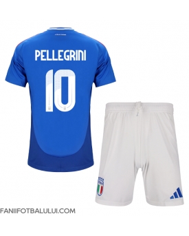 Italia Lorenzo Pellegrini #10 Echipament de Fotbal Replică European 2024 Copii Acasa (+ Șorturi)